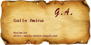 Galle Amina névjegykártya